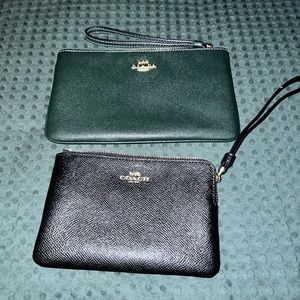 2 Coach Wristlets - one green and one black